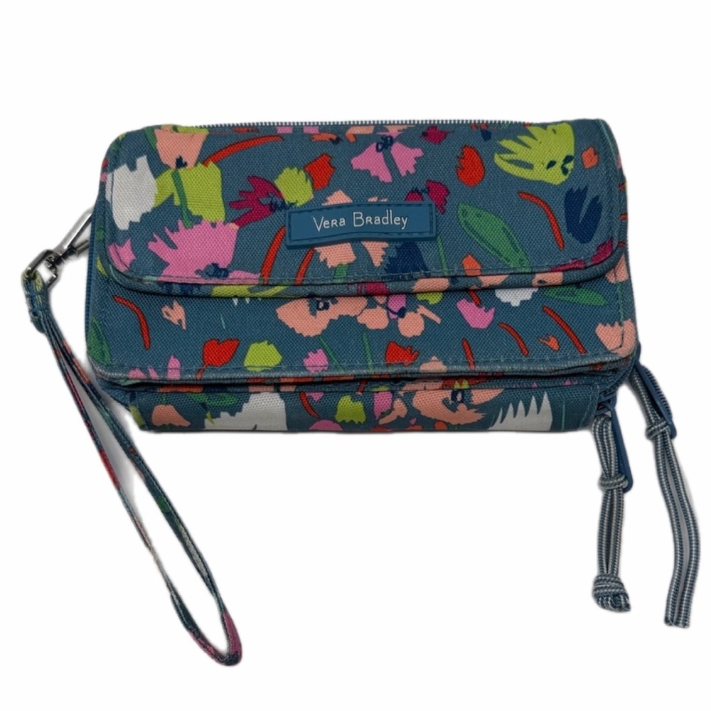 Vera Bradley Floral Wristlet - Teal and Multicolor